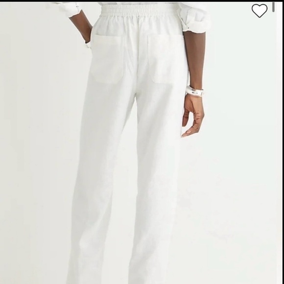 New J Crew Tall Linen Blend Seaside Pants White - Picture 2 of 11
